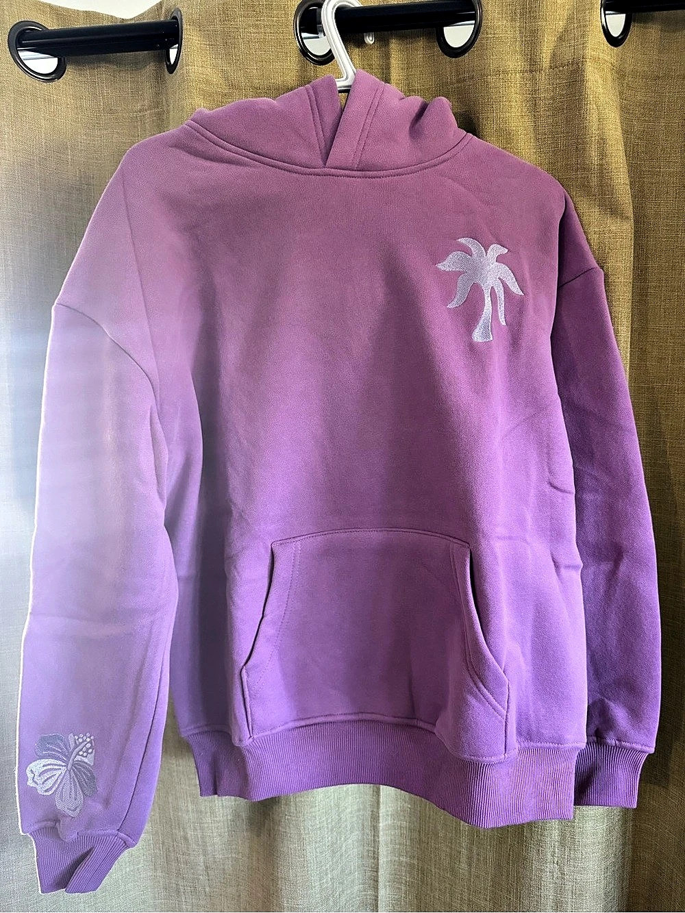 NEW Pink Palm Puff - Everything Comes in Waves Hoodie Purple (XS)